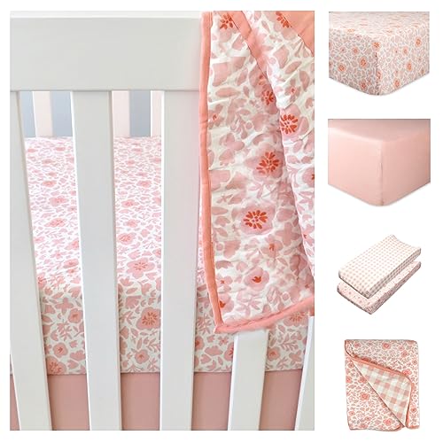 Image of HonestBaby 7 & 5 Piece Sweet Dreams Nursery Gift Set 100% Organic Cotton for Baby Boys, Girls
