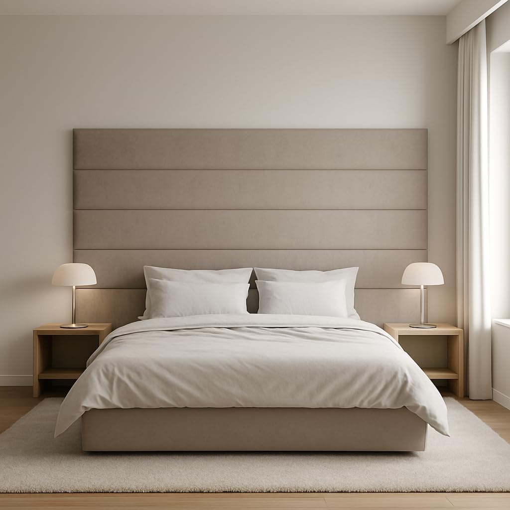 Wall Mounted Upholstered Headboard Horizontal Panels, Made to Order (California King)
