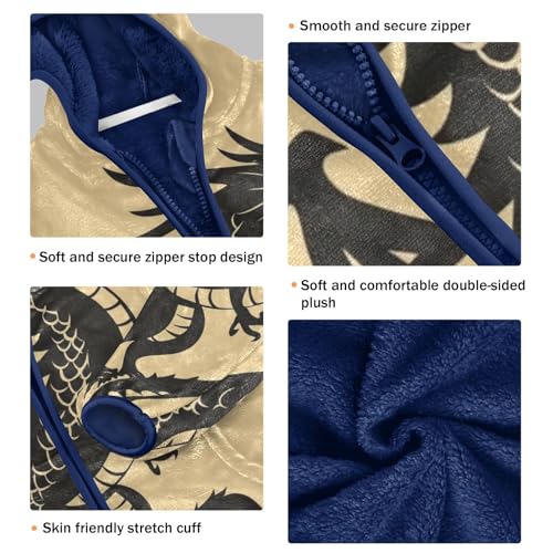 Mythical Dragon Girls Fleece Jacket Girls Fall Jacket Girls Zip Up Hoodie Girls Sherpa Jacket 2-10T3