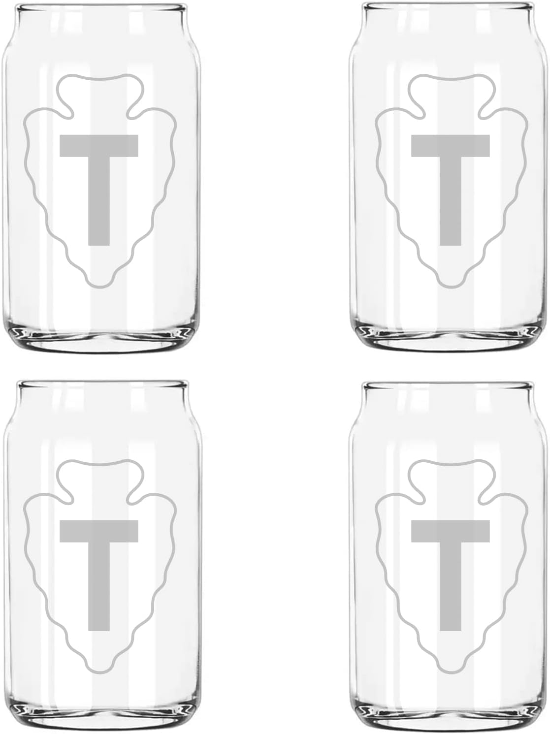 Milk Mug Designs US Army 36th Infantry Division SSI Etched 5 Ounce Beer Can Taster Glass Pack of 4 [Four]