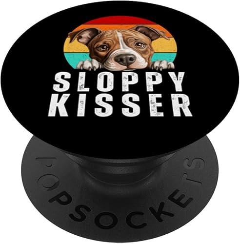 Staffordshire Bull Terrier Dog Staffie Pup Sloppy Kisser PopSockets Standard PopGrip