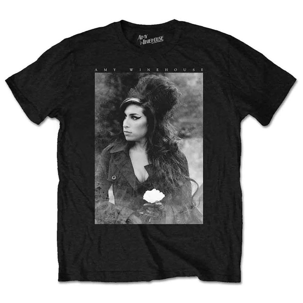 Amy Winehouse Men's Flower Portrait T-Shirt - Black XXL