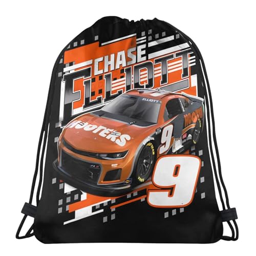 Chase Elliott 9 Drawstring Backpack Bag Large Gym String Sack Sport Sackpack Tote Packet for Shopping Yoga