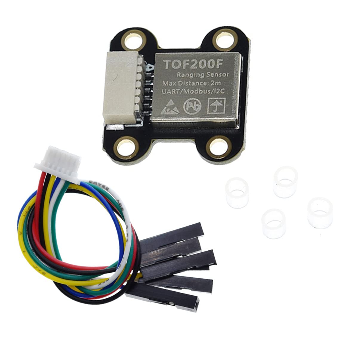 Hailege TOF200F VL53L0 TOF Sensor Time-of-Flight Laser Distance Measurement Sensor Built-in MCU Algorithm with UART IIC I2C MODBUS Modes Measuring Distance 200 cm