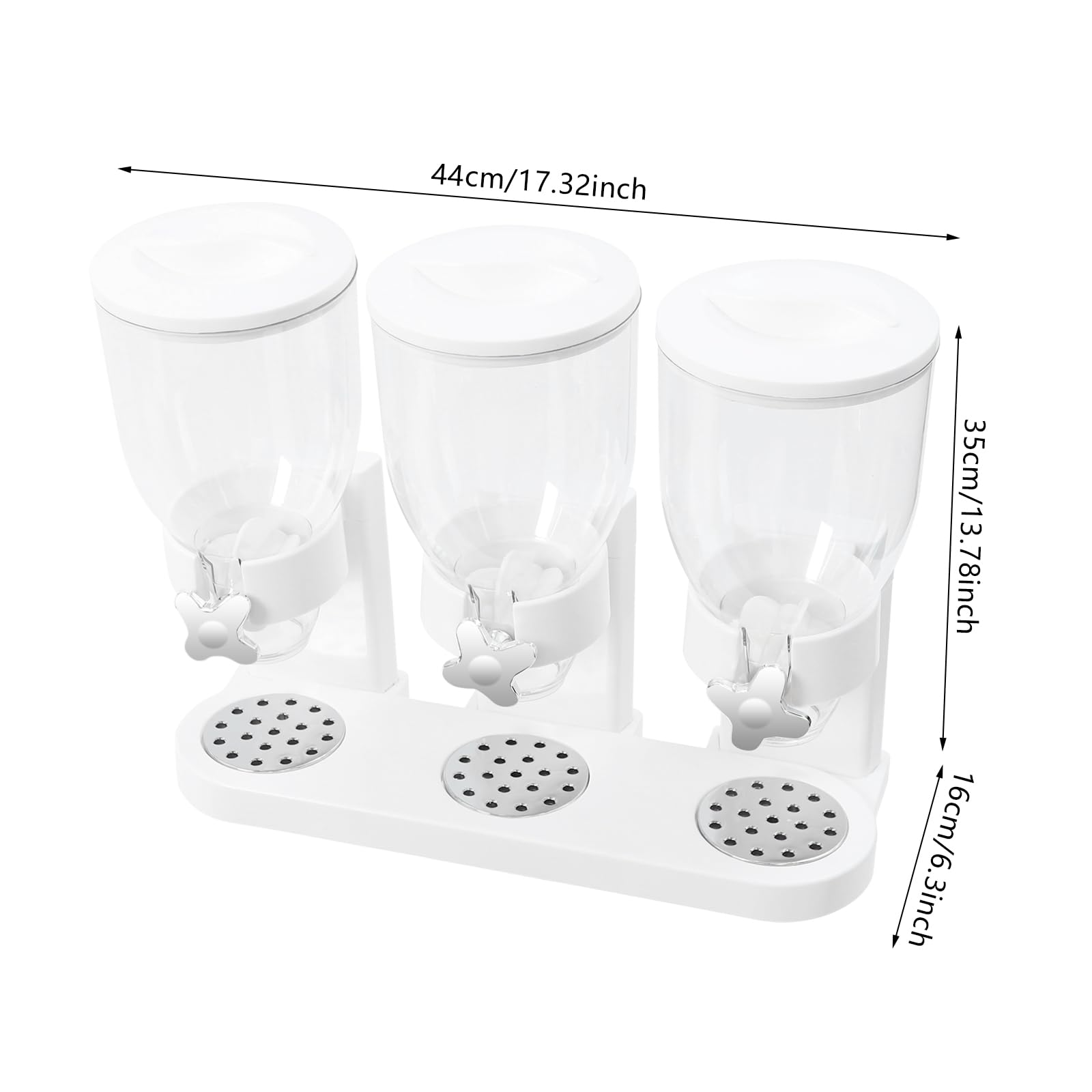 3 dispenser tripli da 2 l per cereali, riso e cereali, piano da tavolo