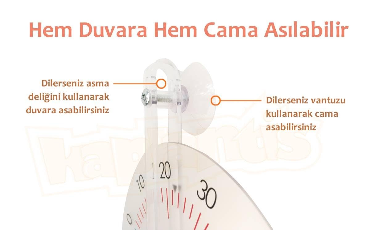 TFA Dostmann Thermo Disc - Termometro analogico per finestra, facile da leggere, montaggio facile e veloce grazie alla ventosa, resistente alle intemperie, 153 x 28 x 195 mm (lunghezza x larghezza x altezza)