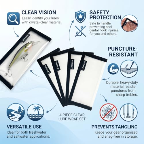 4 Fundas Transparentes para Anzuelos de Pesca de 7.5 Pulgadas de PVC miniatura 3