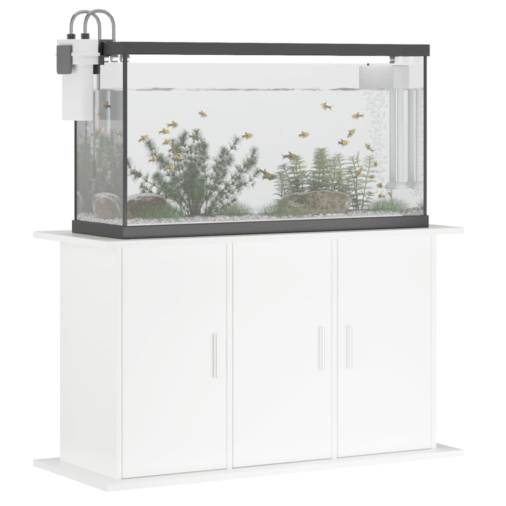 Homgoday Soporte para Acuario, Armario Inferior con 6 Compartimentos, Mesa de Acuario para Soporte Seguro, Color Blanco, 101 x 41 x 58 cm