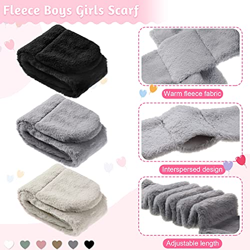 SATINIOR 3 Pieces Kids Winter Scarf Fleece Collar Scarf Adjustable Toddler Neck Warmer for Baby Boys Girls3