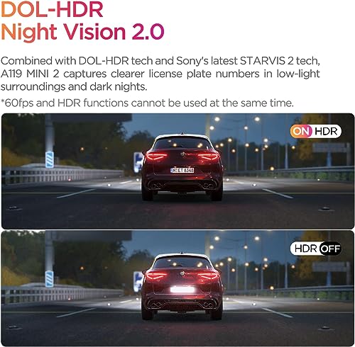 Image of VIOFO Dash Cam A119 Mini 2, STARVIS 2 Sensor, 2K 60fps /HDR 30fps Voice Control Car Dash Camera with 5GHz Wi-Fi GPS, Night Vision 2.0, 24H Parking Mode, Supercapacitor, Support 512GB Max