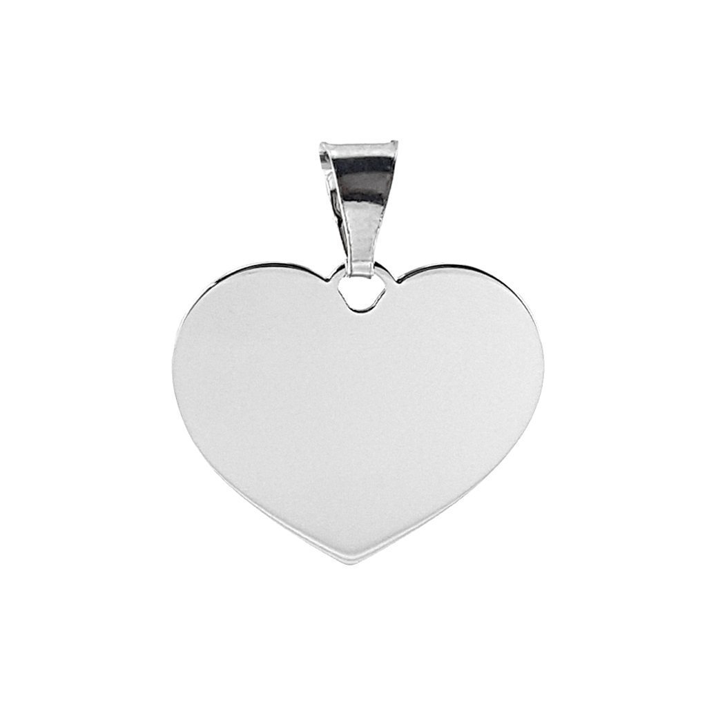 Ciondolo CUORE personalizzabile con incisioni, per collana e bracciale, in argento 925 anallergico.