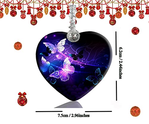 Fqjns Butterfly Ceramic Ornament Christmas Ornaments Holidays Ornaments Creative Heart Porcelain Ornament Christmas Tree Home Decoration #TOP1