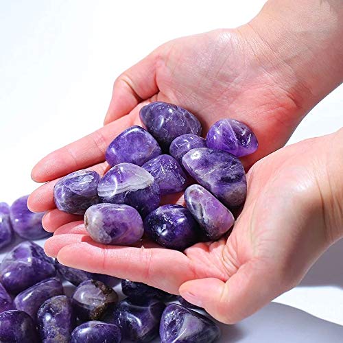 Haussammlung 100 g natürlicher Traum-Amethyst-Quarzstein, 15–20 mm, lila Kristall-Trommelstein