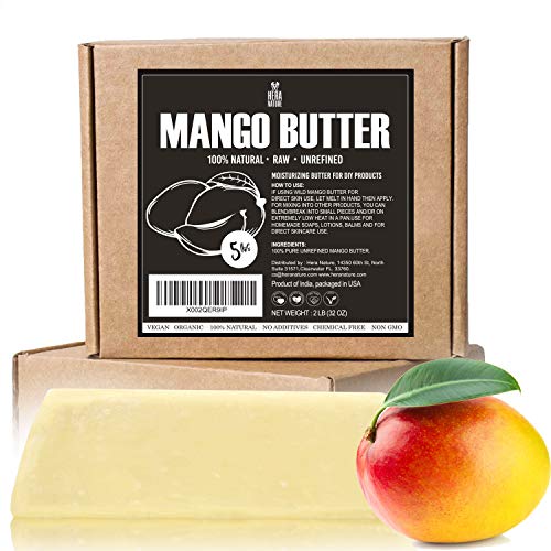 Raw, Unrefined Mango Butter Bar, 5lb - Moisturizer, Use Alone or in DIY Body Butters, Soaps, Lotions and lip balm - Natural, Pure and Fresh (USA)â€¦