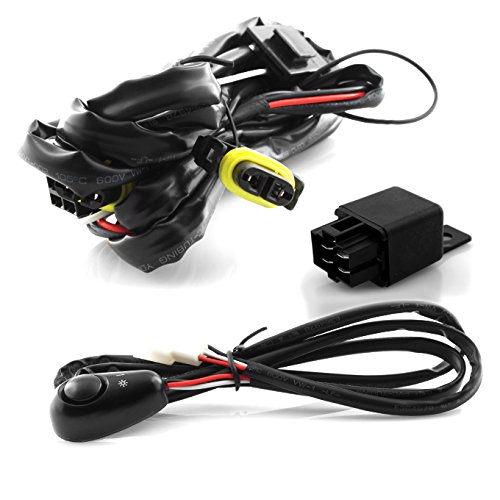 AKKON - For 10-12 Ford Mustang Black Bezel Clear Lens Bumper Driving Fog Light W/Switch + Harness + Bulbs