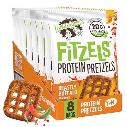 Lenny & Larry's FITZELS Protein Pretzels [Beastly Buffalo] – 8 x ...