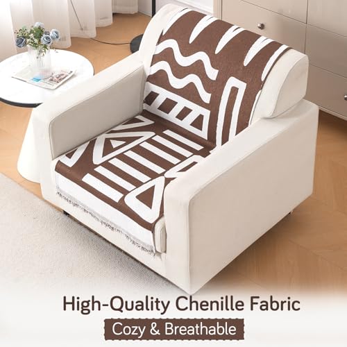 Image of HOKIPO Sofa Cover 1 Seater, 180x60 cm, Chocolate Brown