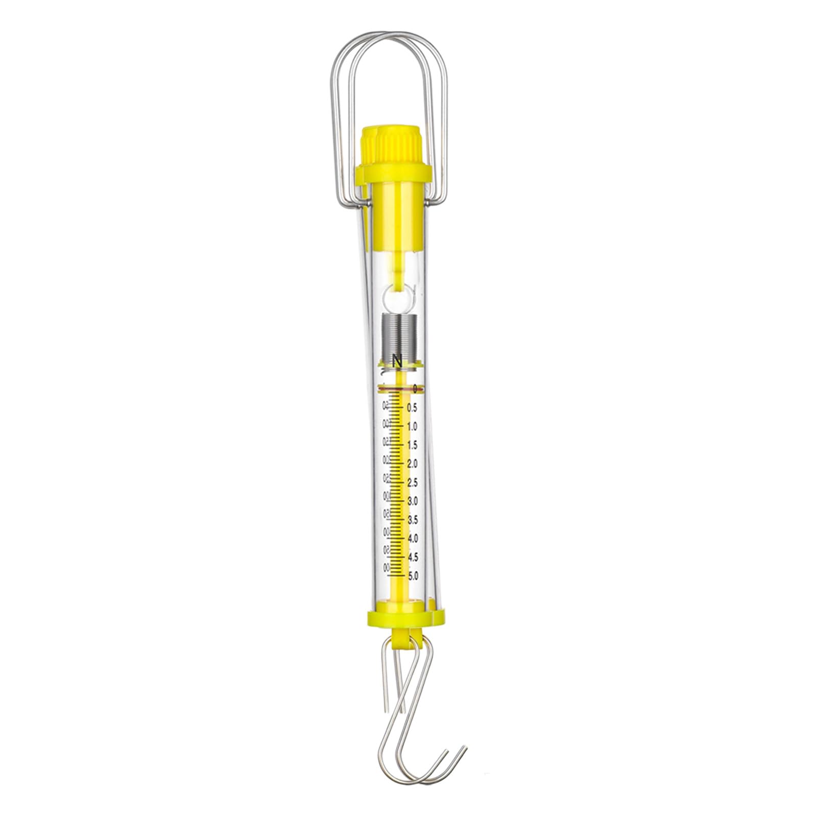Cylinder Spring Scale Meter with Metal Base and Body for School Experiments Accurate Weight Measurement Laboratory Dynamometer Spring Scale