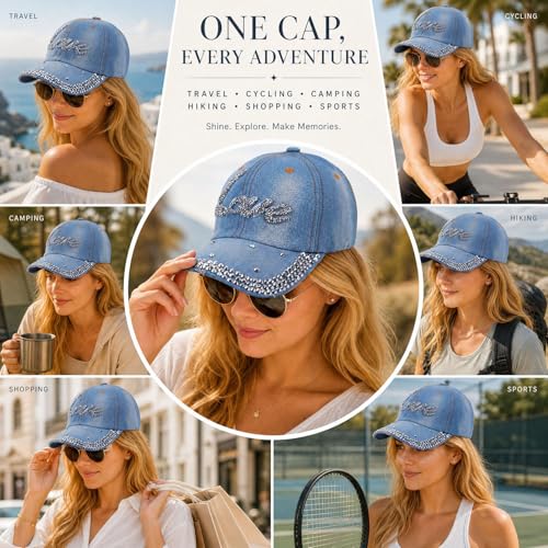 Gorra de mezclilla con pedrería para mujer miniatura 3