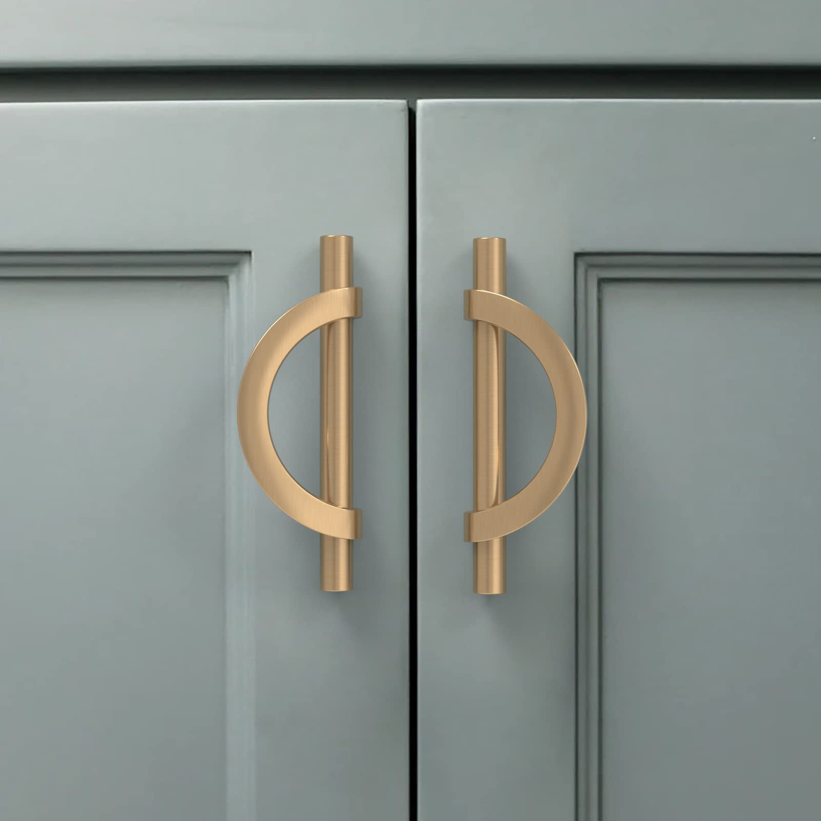 Amerdeco 10 Pack Champagne Bronze Cabinet Pulls 3.75 Inch(96MM) Hole Centers Kitchen Cabinet Handles Hardware Kitchen Handles for Cabinets Cupboard Handles Drawer Pulls