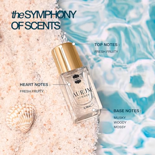 Image of Ajmal Aurum Summer Perfume for Men & Women - 14 ml | Long Lasting Eau De Parfum | Travel Size Unisex Perfume | Premium Fruity Floral Fragrance