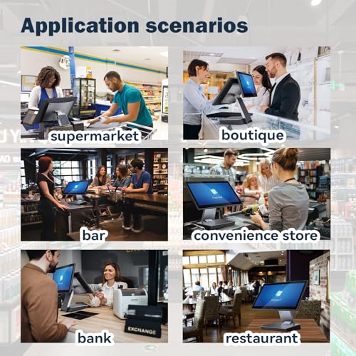 Image of All-in-One Split Screen Retail Cash Register SD-i800 15.6 Inch Windows System POS Terminal with Near Field Touch Screen 11.6 Inch Customer Display for Enhanced Shopping Experience