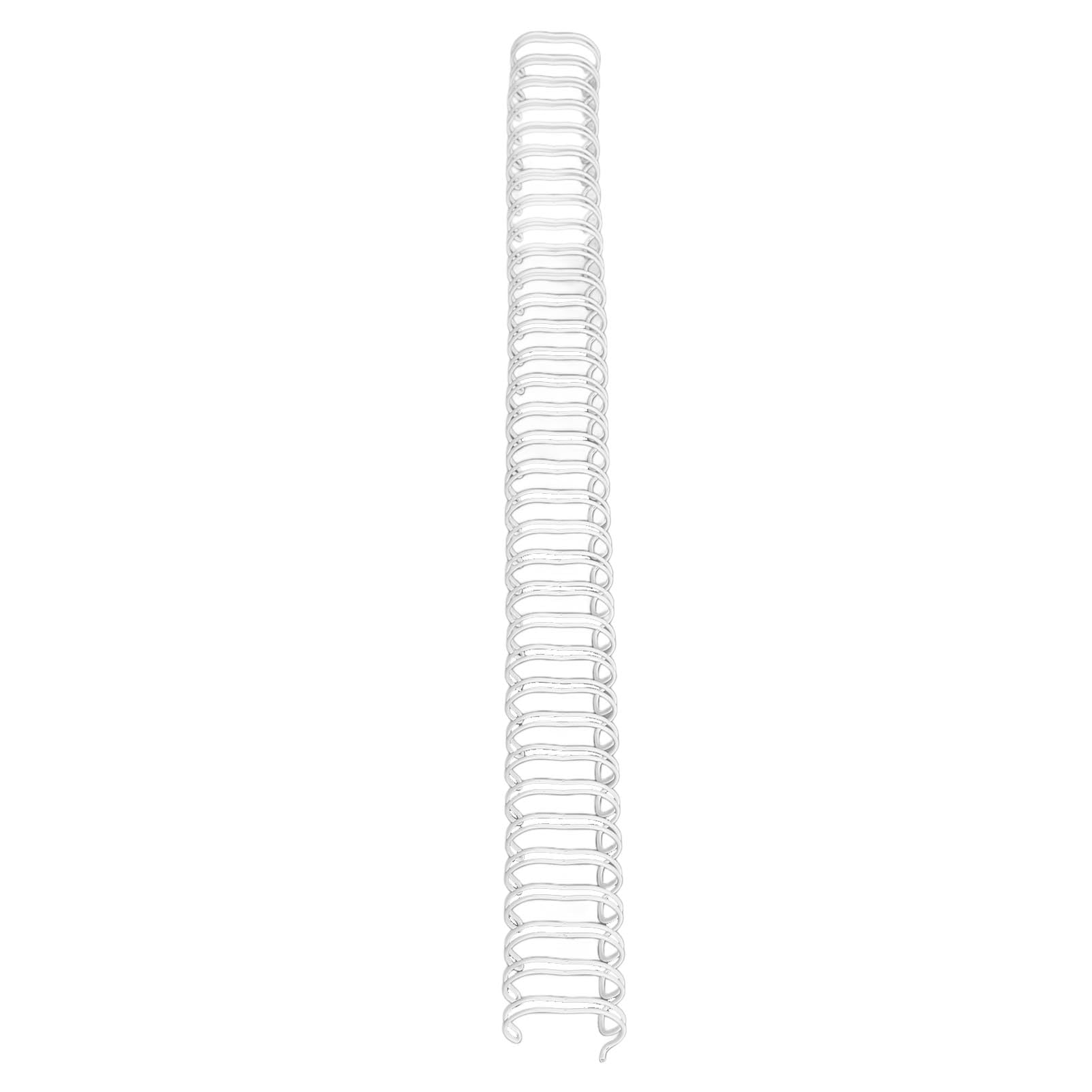 Doppeldraht-Binderücken, 50 Stück, 180 Blatt Kapazität, 3 Teilung 34, 19 mm Durchmesser, Nylon beschichtet, stabiles Set für die Dokumentenbindung (Weiß)