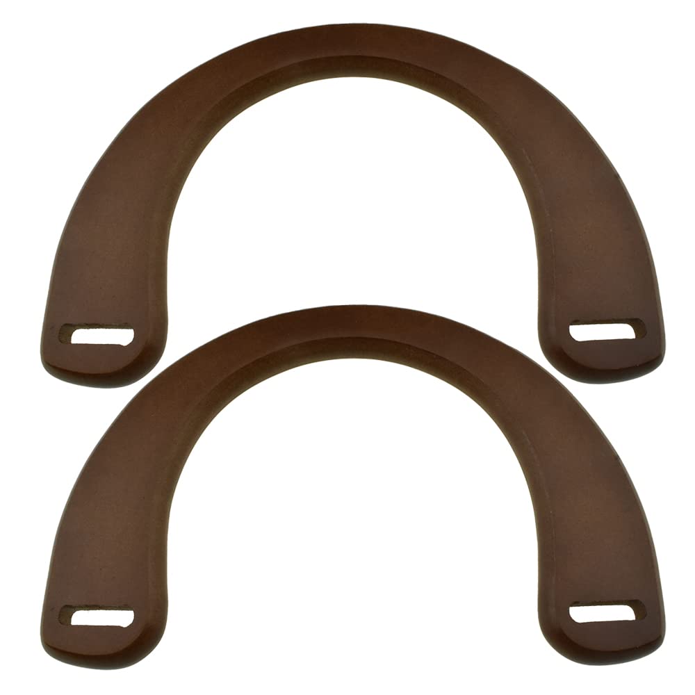 Hahiyo 7.3 Inch Length Wooden U-Shaped Bag Handles Natural Elegant Appearance Smooth Curve Edges Easily Sew Solid Wood Decorate Replacement Accessory Brown 2 PCS for Macrame Purse Crocheted Craft-image-27