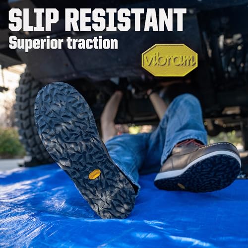 Soft Toe Work Boots for Men, 6 Inch Crazy Horse Leather Wedge Work Shoes Breathable Comfortable(VBP601)4