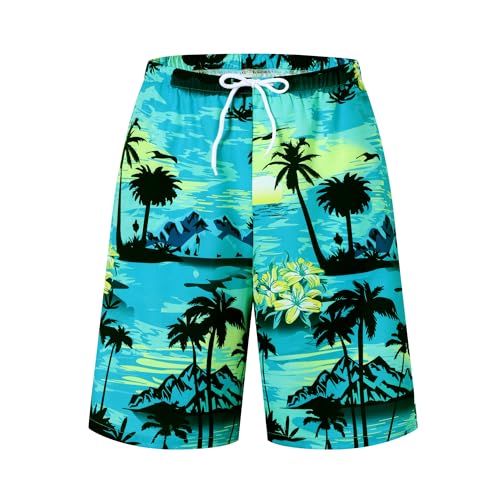 Image of Cromoncent Boy and Men Hawaiian Outfits Short Sleeve Shirts and Shorts Hawaiian Suits Beach Tropical 2 Pcs Vacation Sets