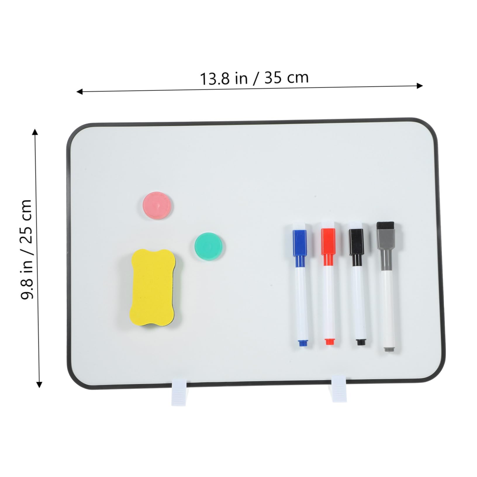 Doppelseitiges Whiteboard 1 Satz aus Kunststoff und Metall, Weiß