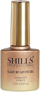 SHILLS PROFESSIONAL Glaze 9D Cat Eye Gel Nail Polish 7.5ml – Magnetic Soak-Off UV/LED Gel Polish for Salon & DIY Nail Art (375 – Golden Champagne Glow)-picture-47