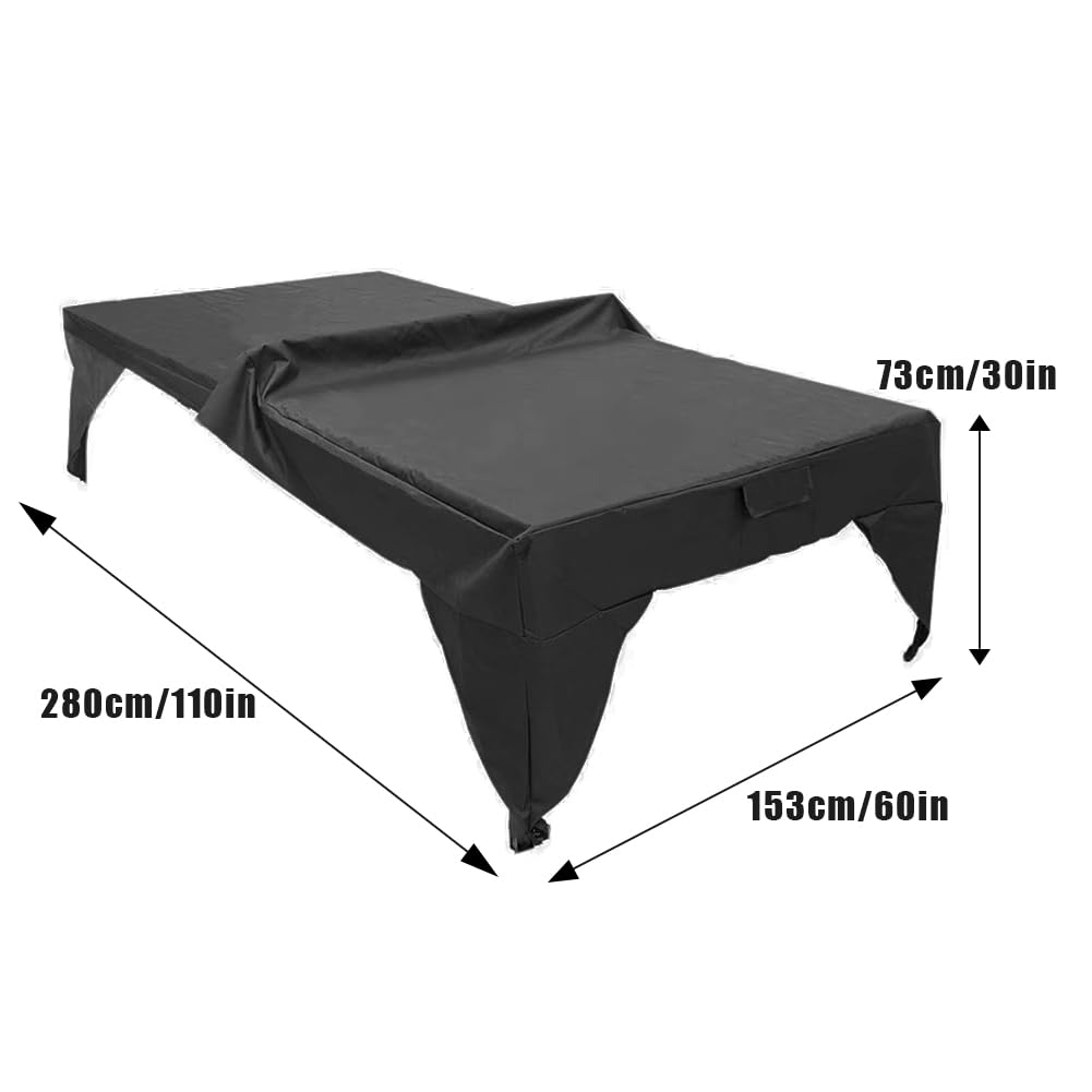 Copertura per Tavolo da Ping Pong, 280x153x73 cm Protezione Impermeabile in Poliestere Antivento Cinghie Universale per Esterni Adatta anche Tavoli da Biliardo e Arredi da Giardino
