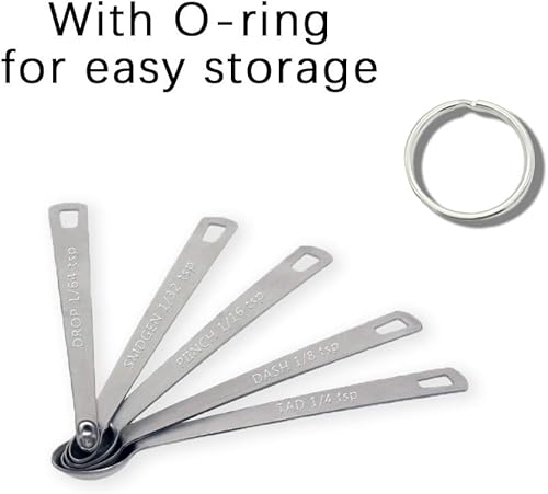 Miniatura 3 de BERYLER Juego de 2 cucharas medidoras, cucharas medidoras de acero inoxidable resistentes, mini cuchara medidora para cocinar hornear, cucharadita