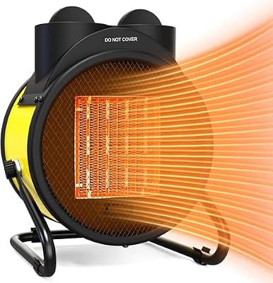 AOBMAXET Outdoor Patio Heater - 1500W PTC Electric Garage Heater with Thermostat, 2S Fast Heating Ceramic Heater, 3 Modes Portable Small Fan Heaters for Patio, Garage, Greenhouse and Indoor Use
