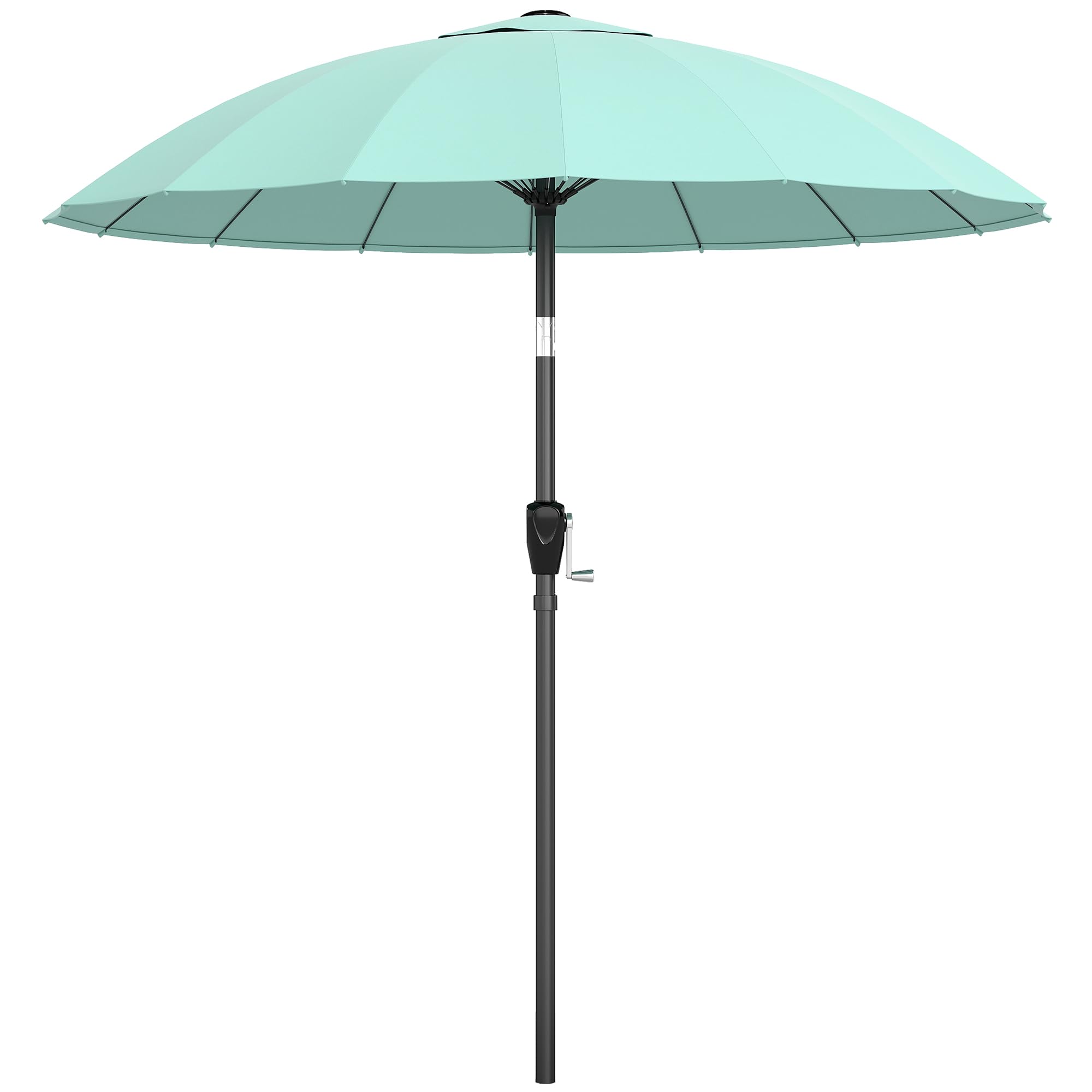 Outsunny Garden Parasol 2m Turquoise Crank and Tilt