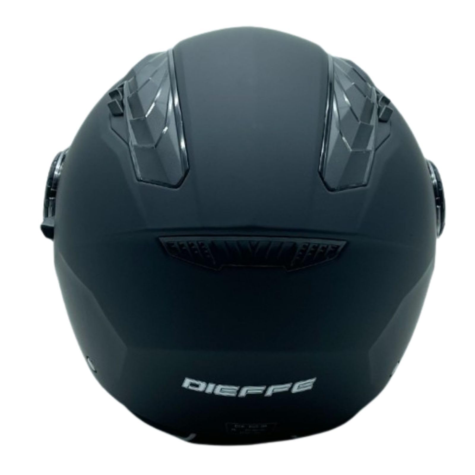 Casco JET Dieffe DF62 nero opaco con visiera e visierino a scomparsa fumè