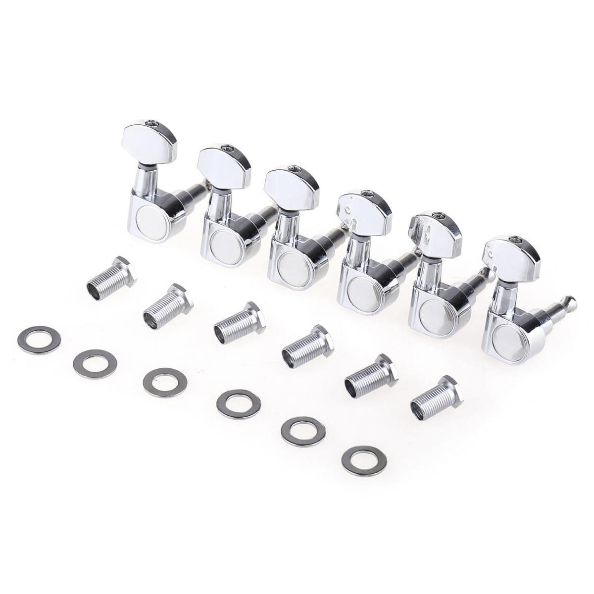 Guitar Part for Pro 6 in Line Sealed Pin Guitar Tuners Tuning Pegs Keys Machine S Set for Squier ST, Chrome