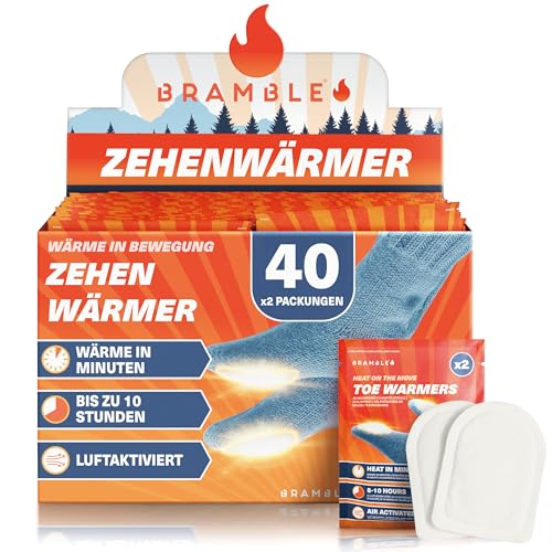 Bramble – Zehenwärmer zum Aufkleben (40 Paar, 80 insgesamt) – Ultradünne Flicken zum Aufkleben für Schuhe und Stiefel –...