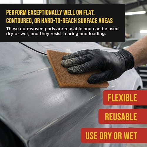Image of Dura-Gold Premium 6 inch x 9 inch Gold Coarse Scuff Pads, Box of 10 - Scuffing, Scouring, Sanding, Paint Primer Prep Adhesion Scratch - Surface Preparation For Automotive Car Auto Body Repair Woodworking Wood