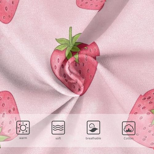 Cute Pink Strawberries Leaves Pink Toddler Girls Underwear 2t Cotton Girl Panties Cute Bright Briefs Underpants3