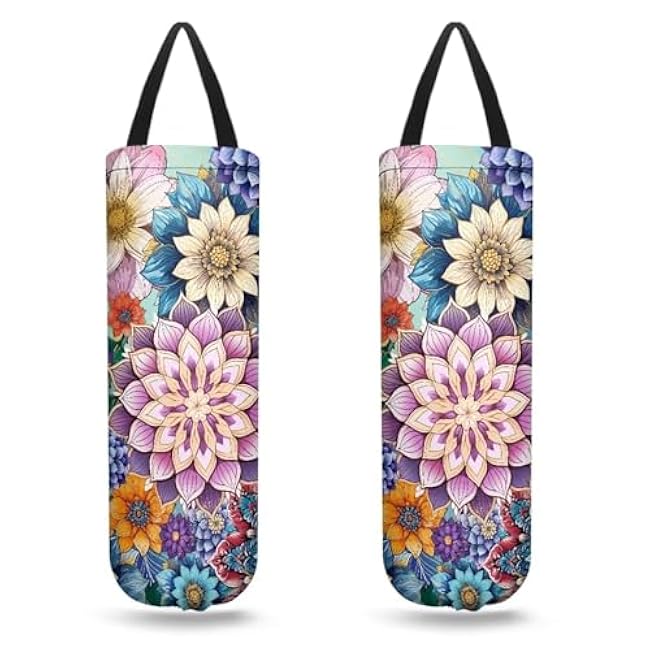 Cute Otter Plastic Bag Holder Trash Crocery Bag Storage Dispenser 2 Pack Wall Mount Plastic Bag Organizer Kitchen Decor Hanging Storage Bag Dispenser for Home Travelling