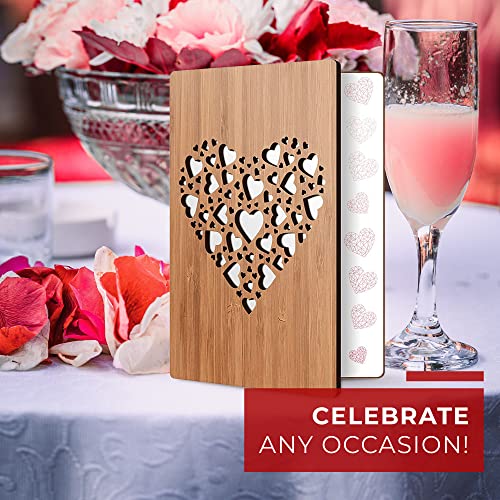 Heartspace Cards | Bamboo Greeting Card | Celebrate Birthdays, Anniversaries, And Special Days For Her, Him, Wife, Husband | Unique And Memorable Wood Gift | Handmade And Eco-Friendly | Heart Of Hearts #TOP3