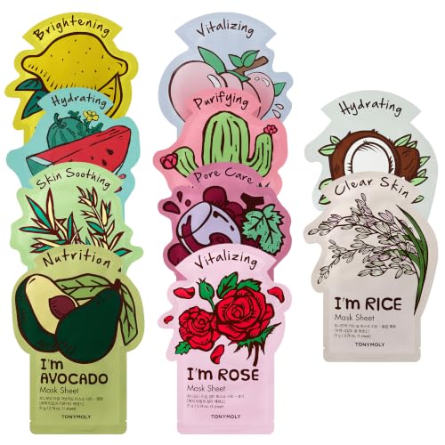 TONYMOLY I&rsquo;m Sheet Mask Gift Set &ndash; Korean Face Mask Variety Pack with Hydrating & Vitamin...