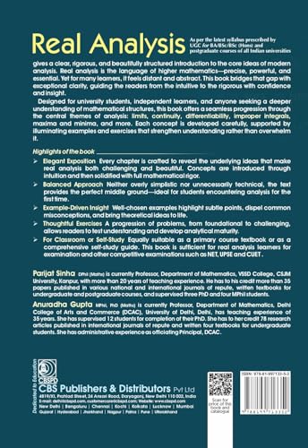 Image of REAL ANALYSIS AS PER THE LATEST SYLLABUS PRESCRIBED BY UGC FOR BA /BSC /BSC (HONS) AND POSTGRADUATE COURSES OF ALL INDIAN UNIVERSITIES (PB 2026) ISBN - 9788199713352