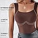 Women's U Neck Thermal Tank Tops with Built-in Bra, Women's Seamless Thermal Top with Built-in Bra, Under Shirts (Nude,X-Large)