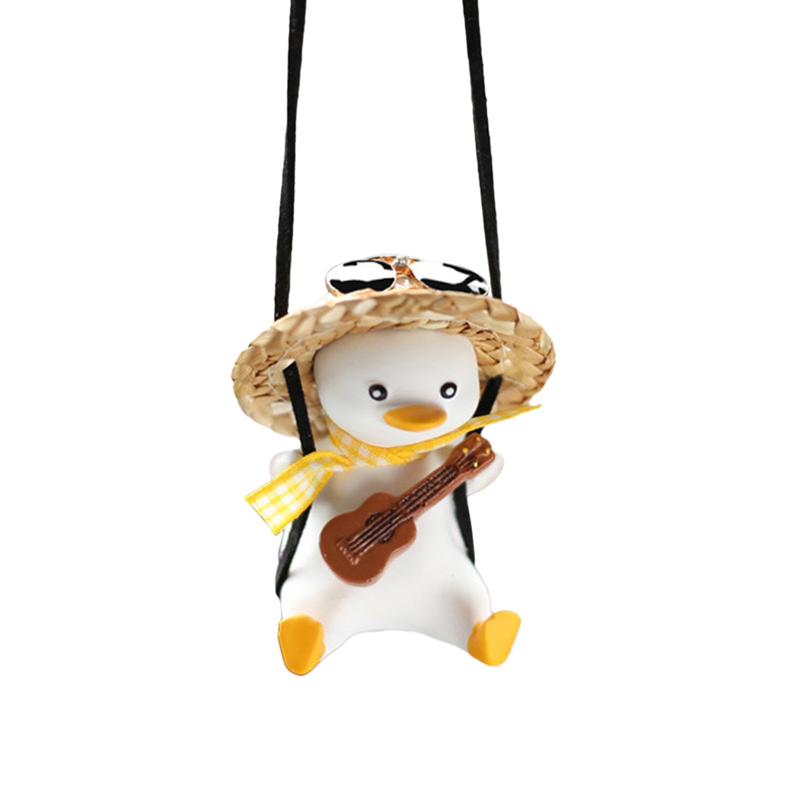 Dmais As In Pictures Swing Duck Ornament - Plaster Swing Duck Hanging On Car | Adding Funny And Cute Rearview Mirror Ornament | Wide Range Of Applications Cute Flying Duck