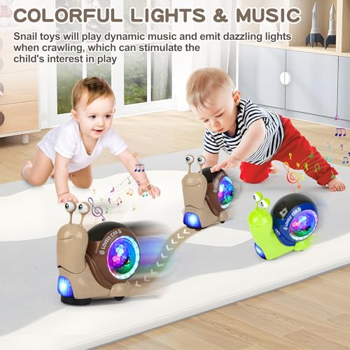 Snail Crawling Toys, Toddler Electric Snail Toy with LED Lights & Music - Image 3