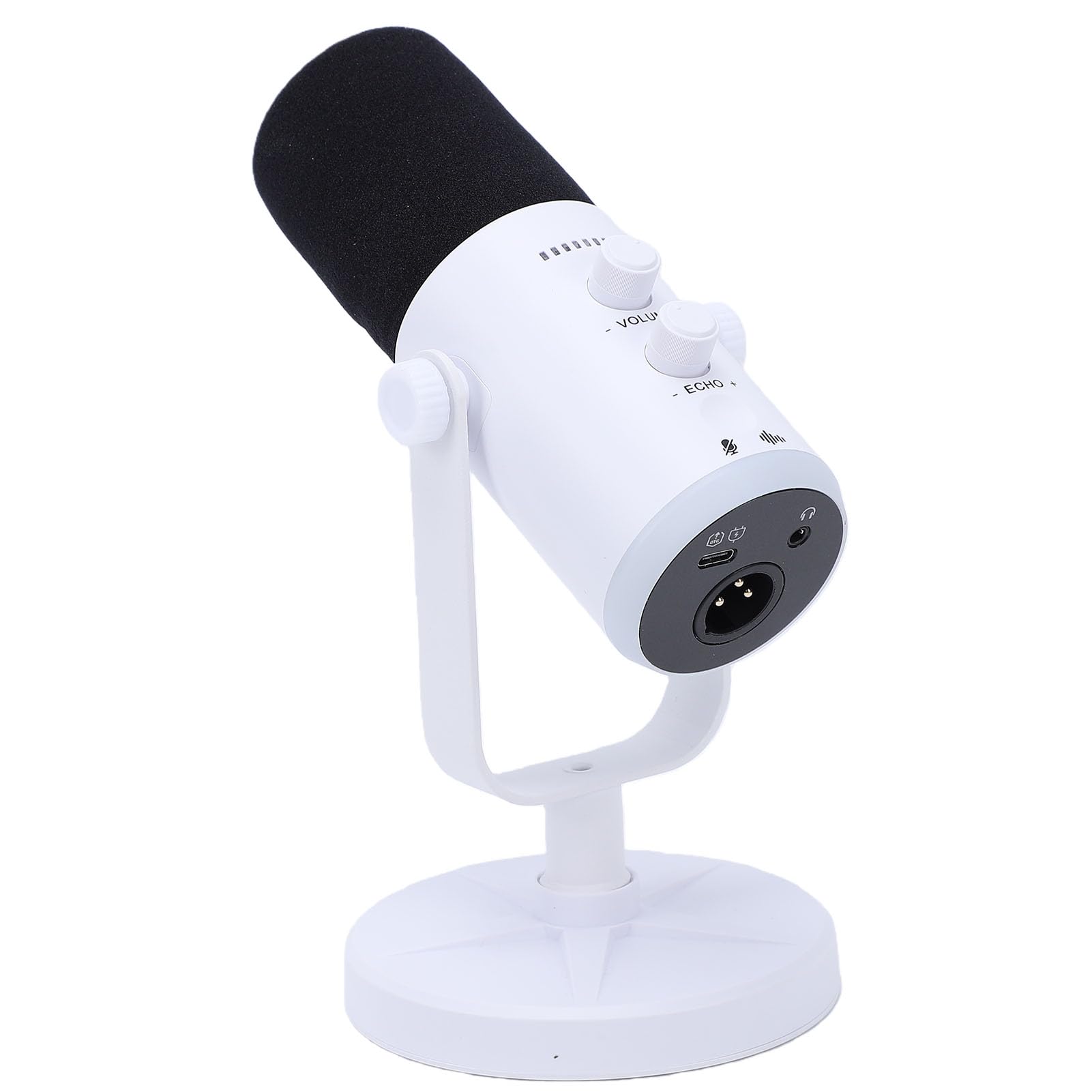 Microfono USB da gioco dinamico RGB con cancellazione del rumore microfono a condensatore per streamer PC gamer (bianco)