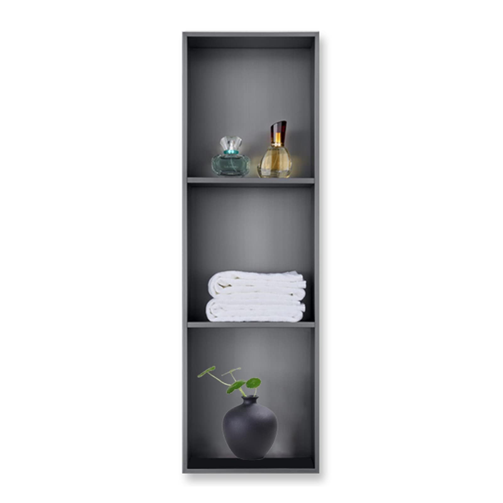 QUSYZD Shower Niche, Stainless Steel Wall Recess Bathroom Shelves, Shampoo Toiletry Cosmetic Storage Racks, Embedded Waterproof Shower Organiser, Hole Installatio,Red-90x28x12.5CM